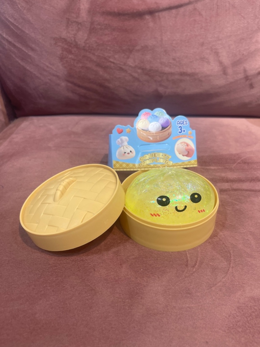 Pink Glitter Squeezey Dumpling Toy